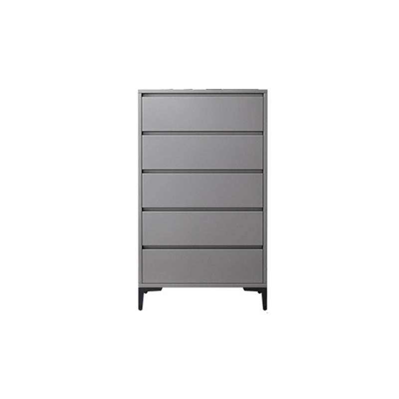 Contemporary Grey Rectangle Accent Chest with Drawers and Metal Legs