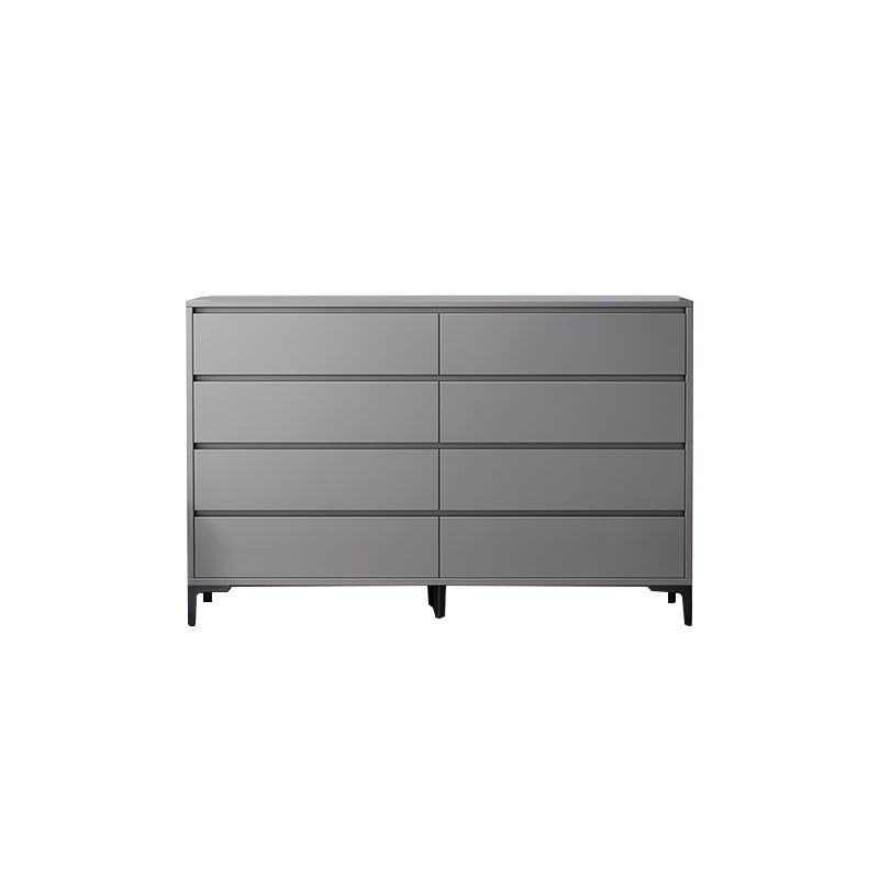 Contemporary Grey Rectangle Accent Chest with Drawers and Metal Legs