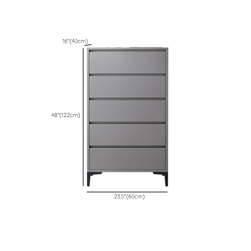 Contemporary Grey Rectangle Accent Chest with Drawers and Metal Legs