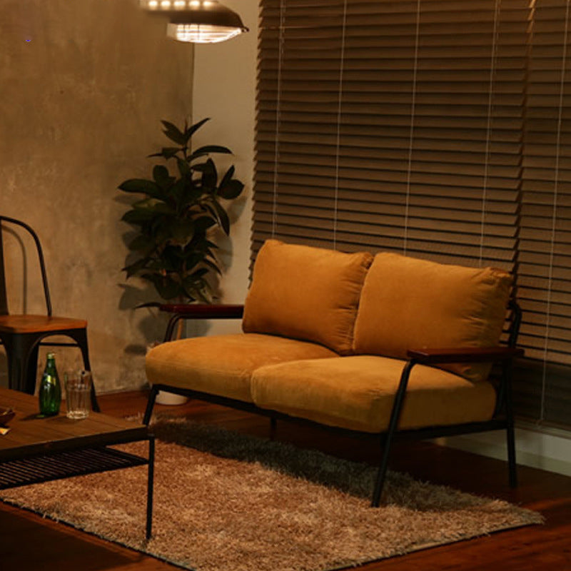 Contemporary Square Arm Sofa Cushions Standard Settee for Apartment