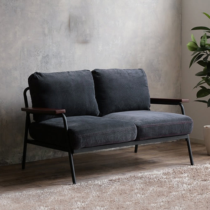 Contemporary Square Arm Sofa Cushions Standard Settee for Apartment