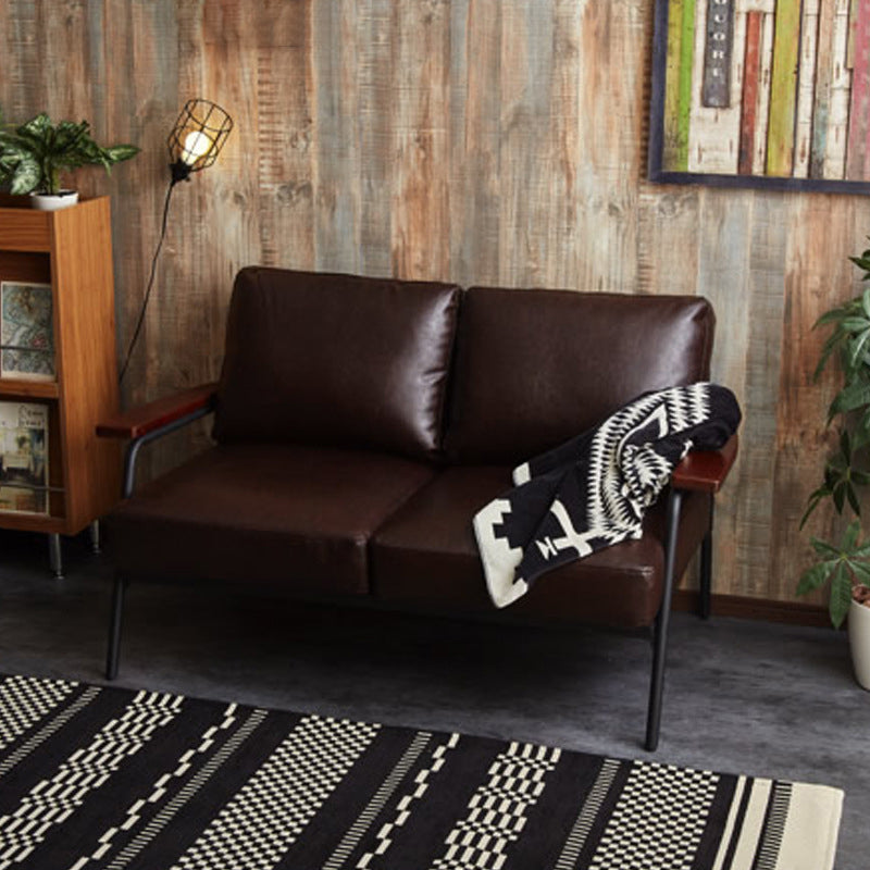 Contemporary Square Arm Sofa Cushions Standard Settee for Apartment