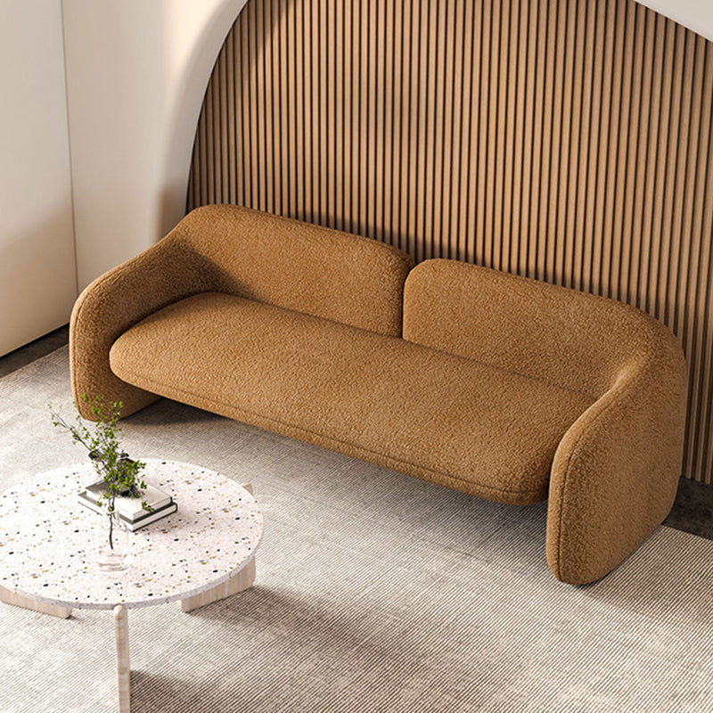Contemporary Fabric Standard Settee Sloped Arm Sofa for Living Room