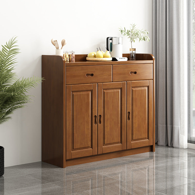 Modern Accent Cabinet with 2 Drawers in Rubberwood Wooden Cabinet
