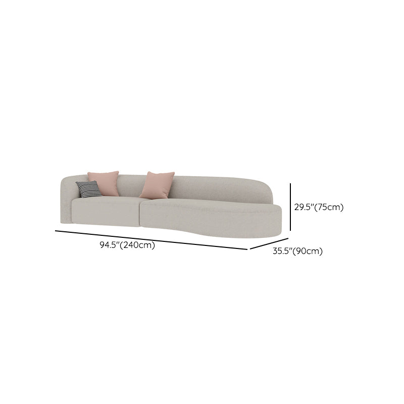Contemporary Fabric/Faux Leather Tight Back Sofa Tuxedo Arm Curved Seating