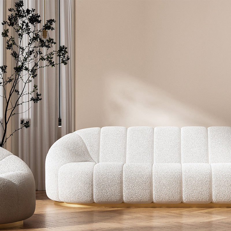 Contemporary Fabric Standard Sofa, Sloped Arm Tight Back Seating