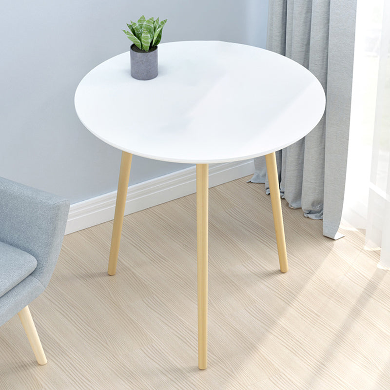 Contemporary Round Wooden Coffee Table 3 Legs Cocktail Table