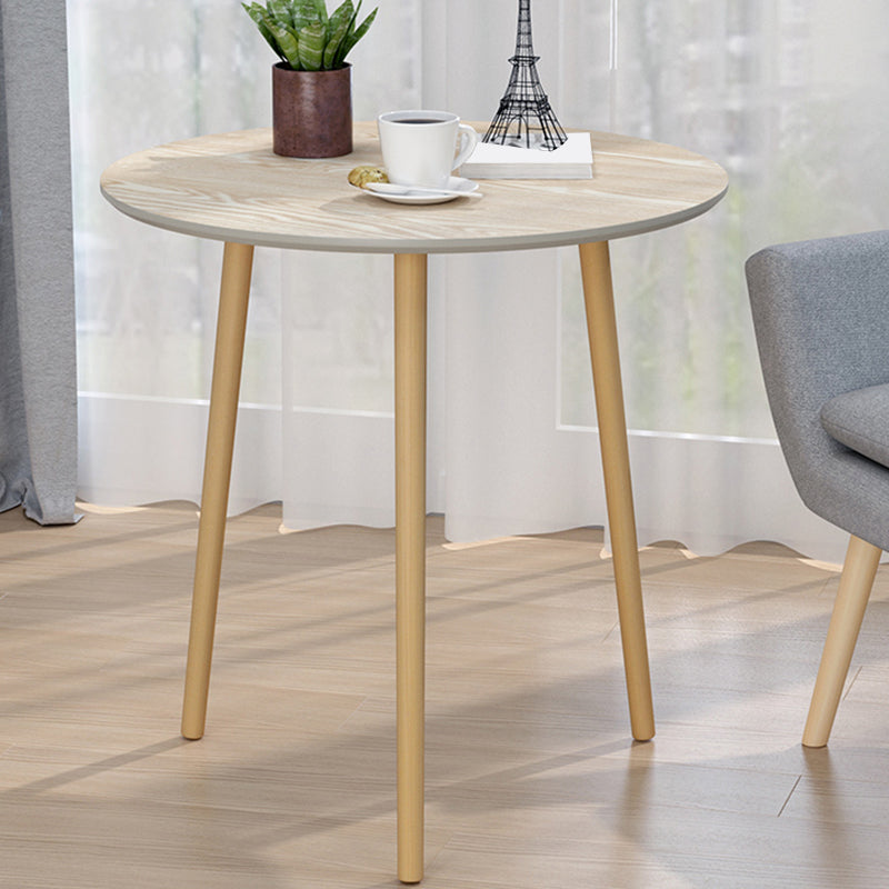 Contemporary Round Wooden Coffee Table 3 Legs Cocktail Table