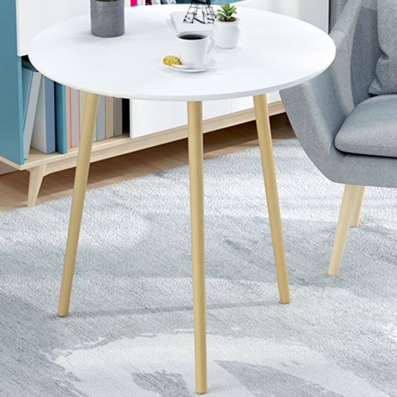 Contemporary Round Wooden Coffee Table 3 Legs Cocktail Table