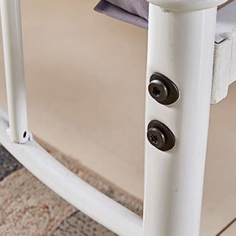 Standard Iron Frame Bed with Arched Headboard and Metal Legs