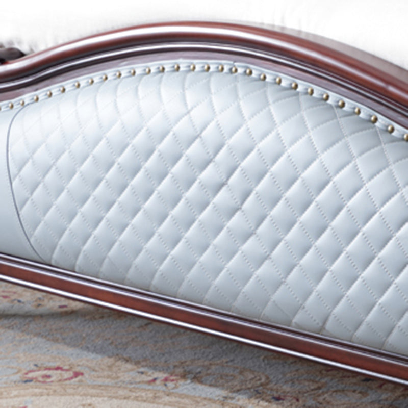 Victorian Tufted Upholstered Bed Frame Solid Wood Mattress Included King Bed in Brown