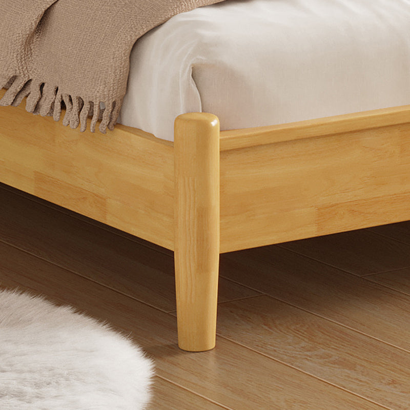 84.65 inch Wide Tropical Bed Frame Rubberwood Bed with Headboard