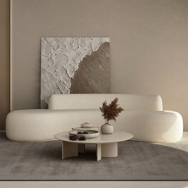 Contemporary Curved Settee Armless Tight Back Sofa for Living Room