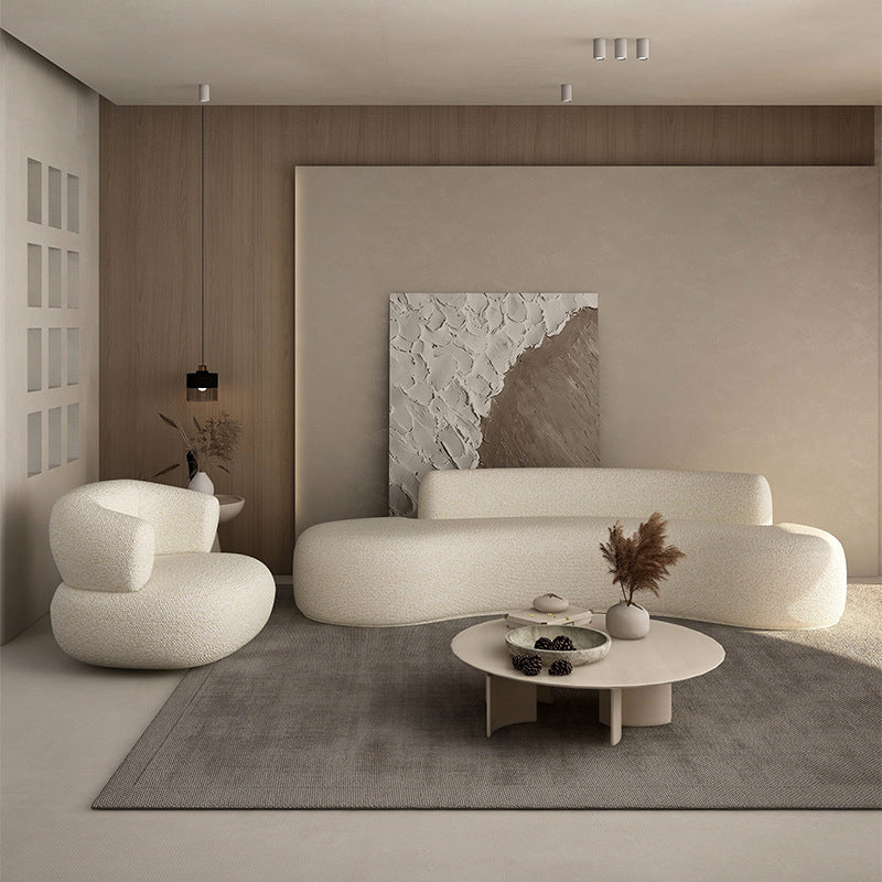 Contemporary Curved Settee Armless Tight Back Sofa for Living Room