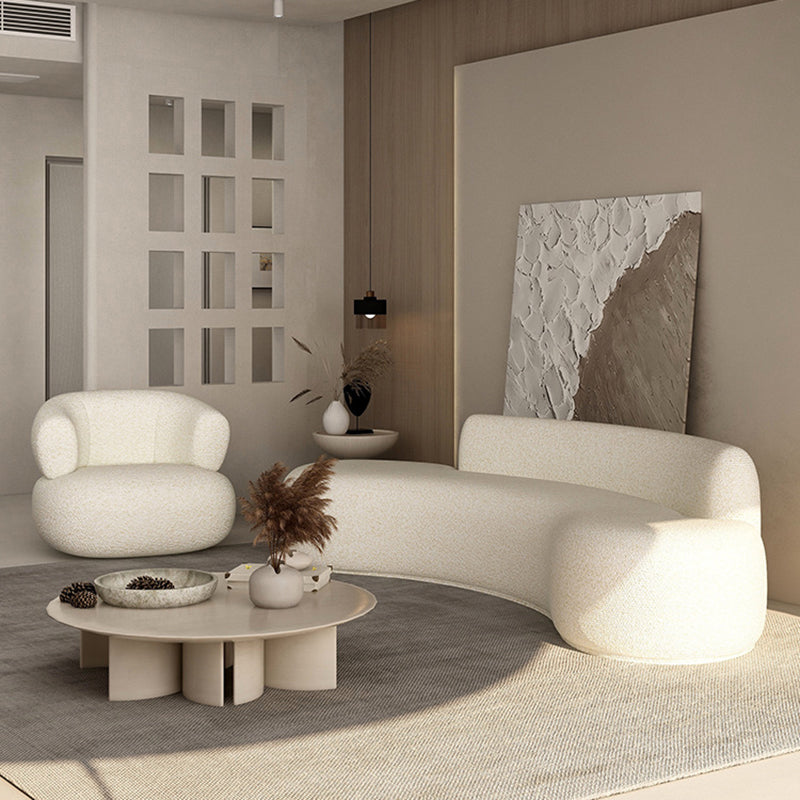 Contemporary Curved Settee Armless Tight Back Sofa for Living Room