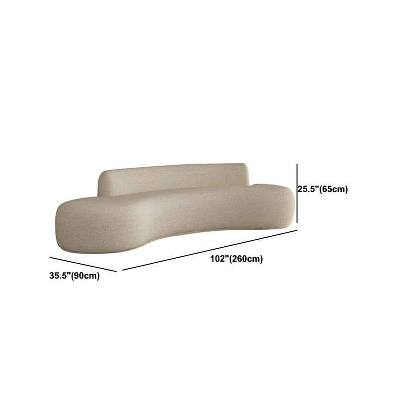 Contemporary Curved Settee Armless Tight Back Sofa for Living Room