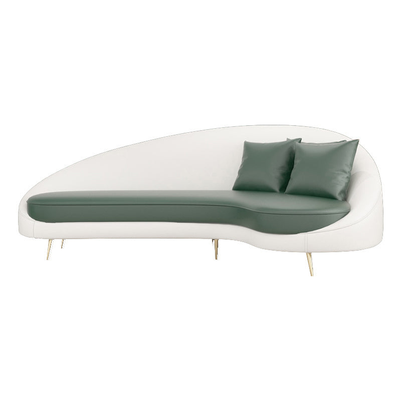 Contemporary Tight Back Curved Settee Faux Leather Sloped Arm Sofa