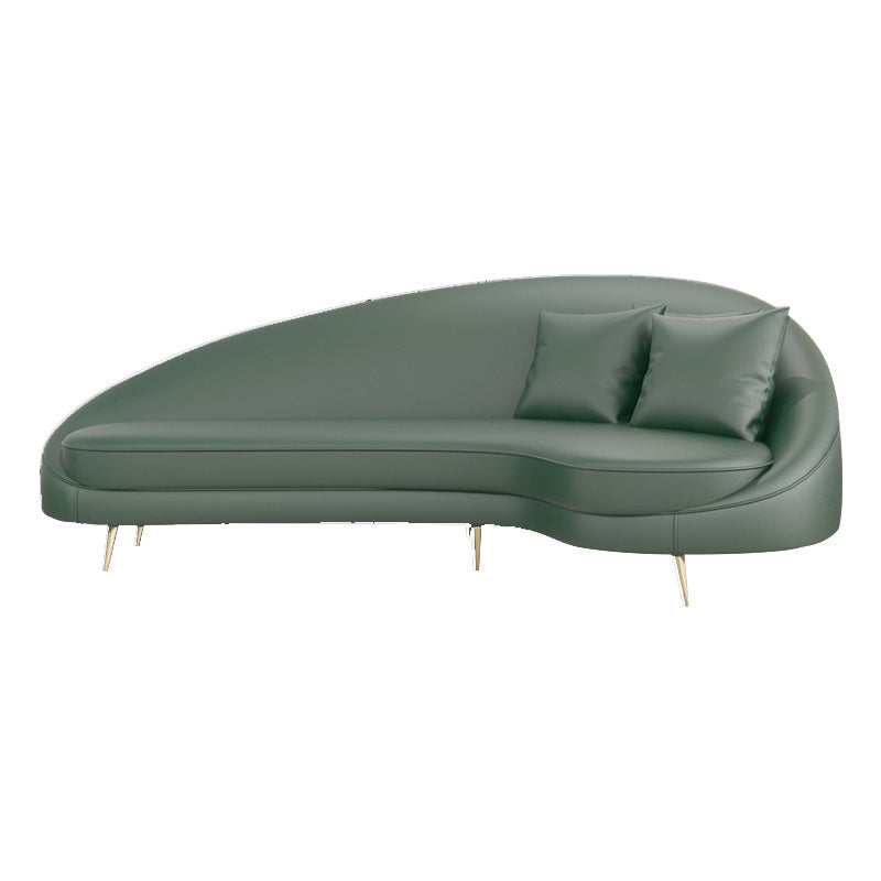 Contemporary Tight Back Curved Settee Faux Leather Sloped Arm Sofa