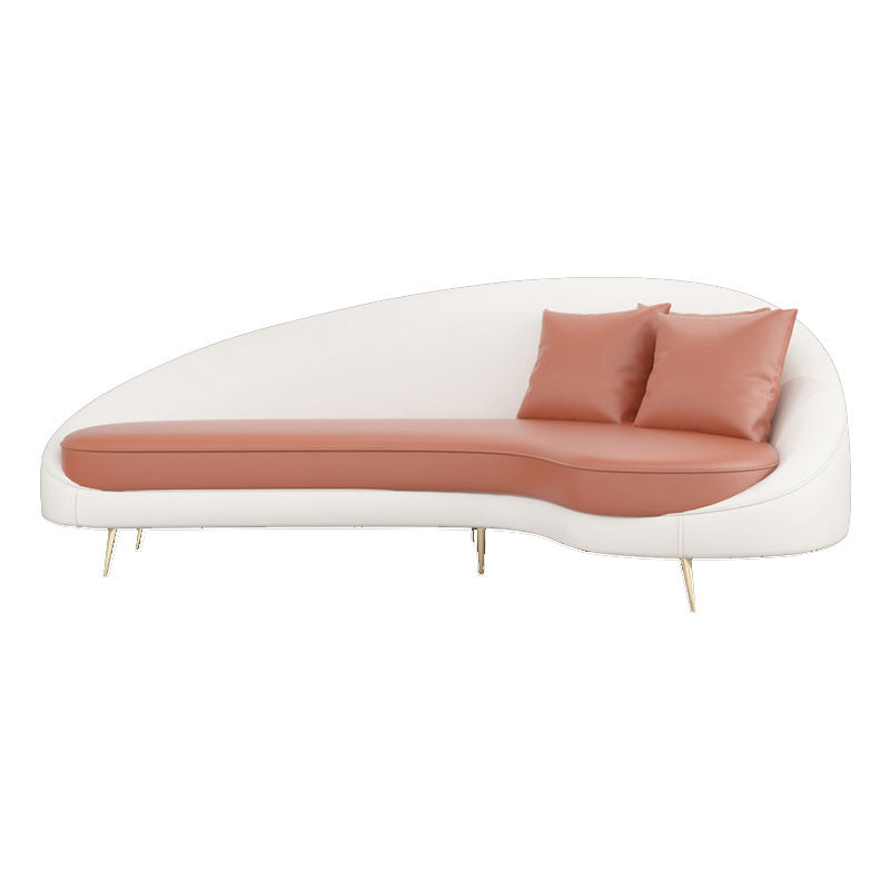 Contemporary Tight Back Curved Settee Faux Leather Sloped Arm Sofa