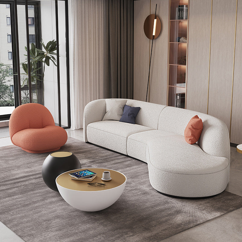 Contemporary Fabric/Faux Leather Seating Tight Back Sofa for Living Room