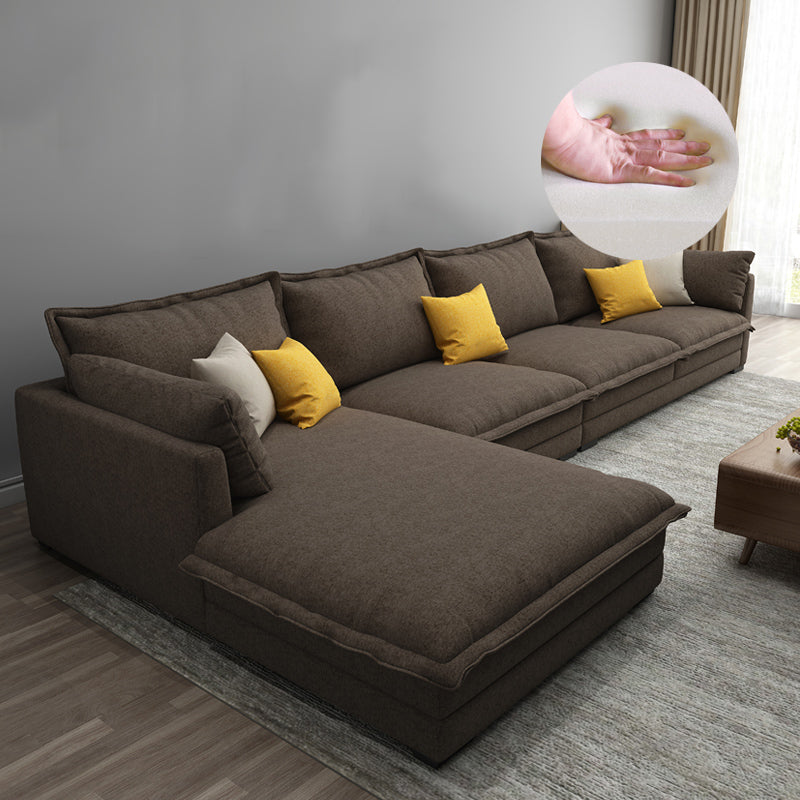 35.43 " H Cotton Blend Pillow Top Arm Sofa & Chaise for Living Room