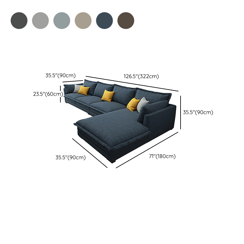 35.43 " H Cotton Blend Pillow Top Arm Sofa & Chaise for Living Room