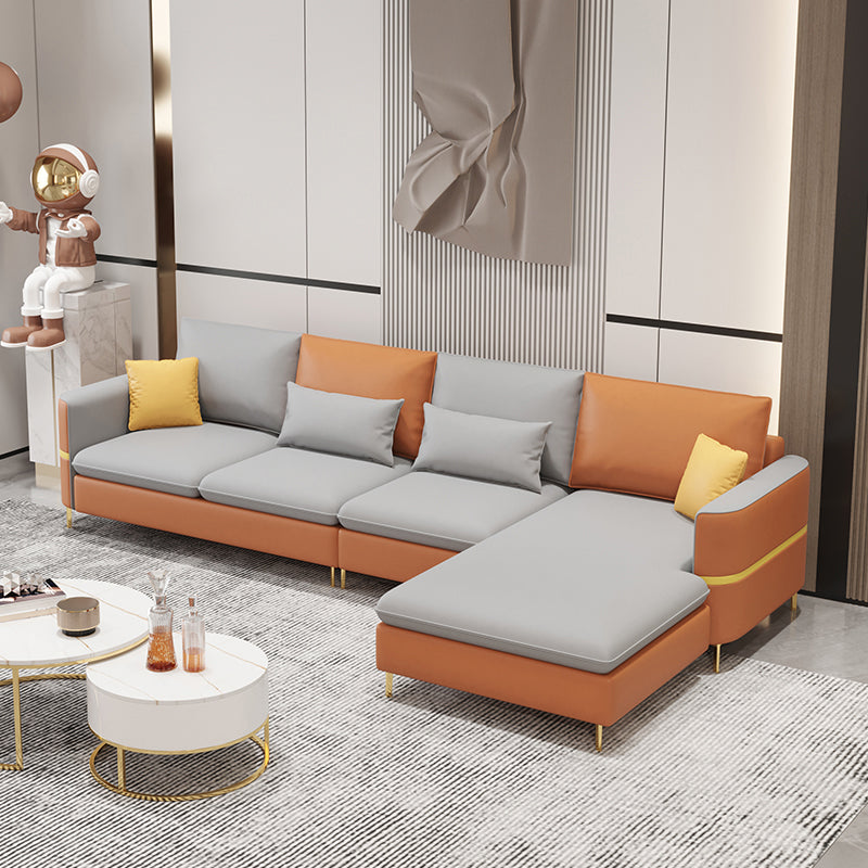 35.43 " H Faux Leather Square Arm Sofa & Chaise for Living Room