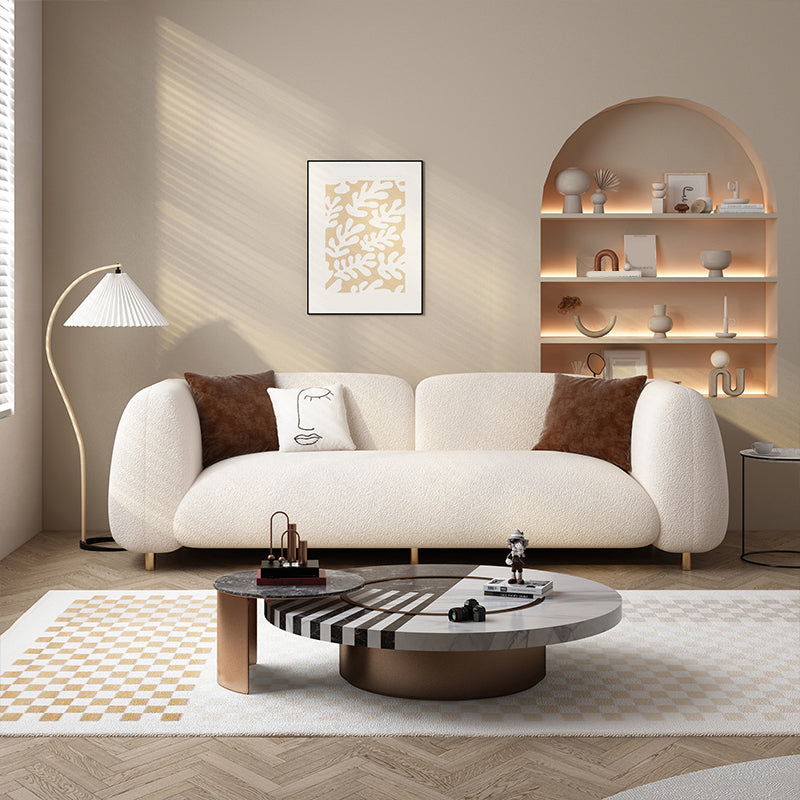 Contemporary Tight Back Standard Settee Tuxedo Arm Sofa for Living Room