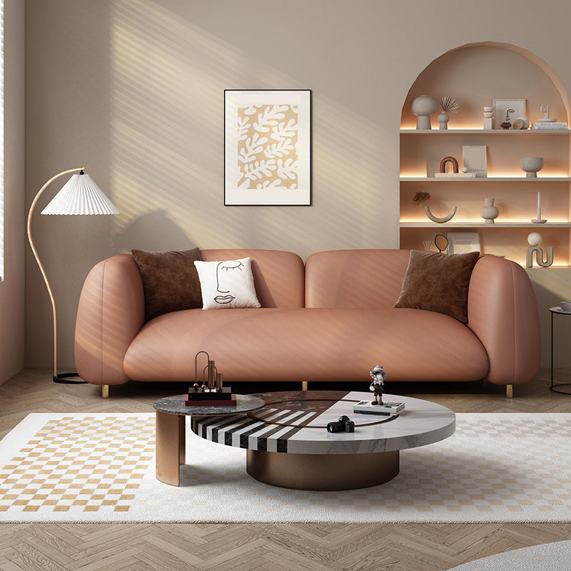 Contemporary Tight Back Standard Settee Tuxedo Arm Sofa for Living Room