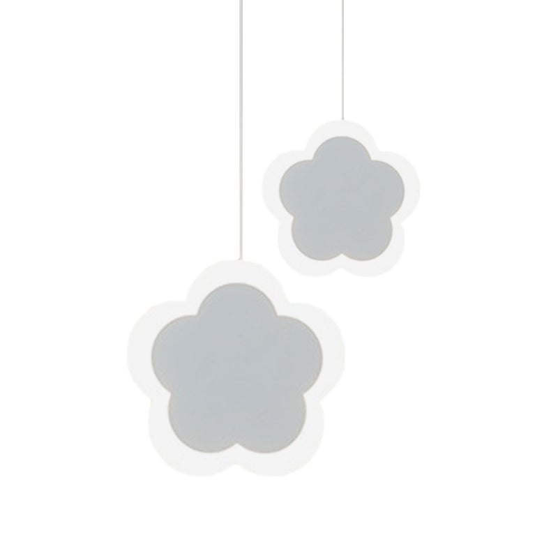 Fleur en acrylique pendentif lumière contemporain LED de suspension de plafond blanc en lumière chaude / blanche