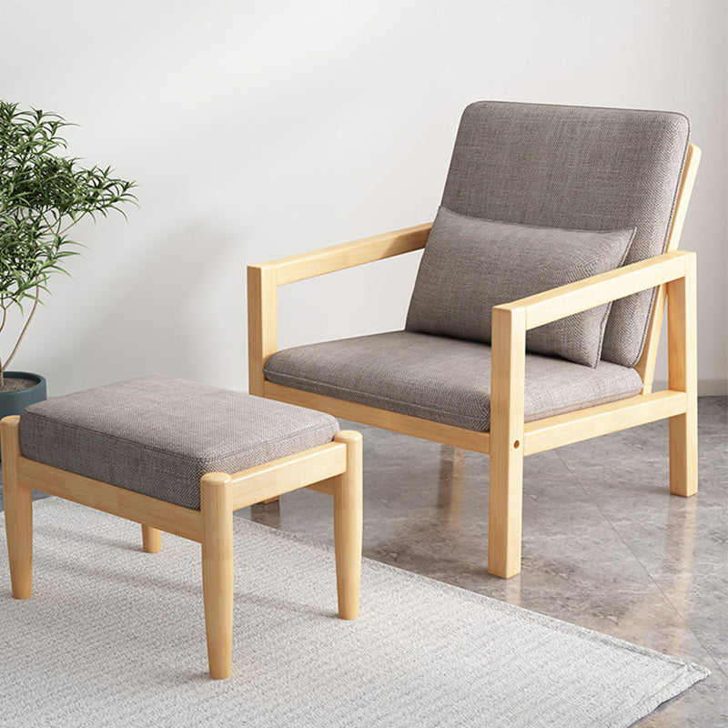 Linen Arm Chair 28.34" Wide Solid Wood Frame Chair for Bedroom