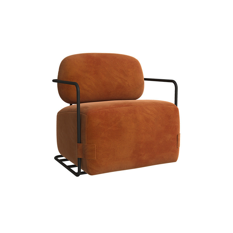 26.77" Wide Metal Arm Chair Velvet Accent Armchair for Bedroom