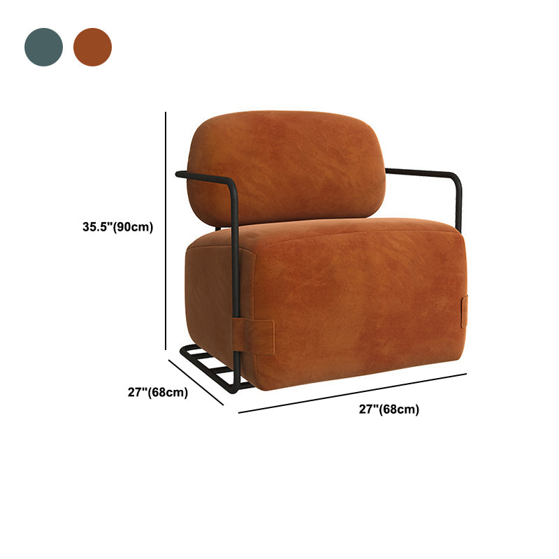 26.77" Wide Metal Arm Chair Velvet Accent Armchair for Bedroom