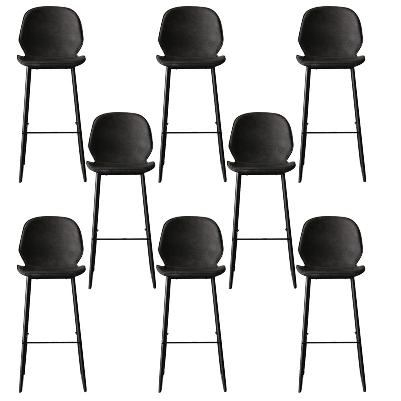 Industrial Faux Leather Bar Stool Patio Bar Stool with Metal Legs