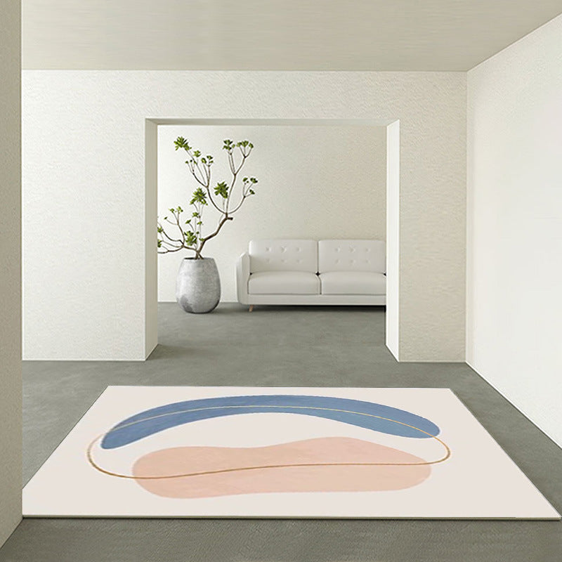 Modern White Carpet Polyester Pattern Carpet Washable Carpet for Home Decor