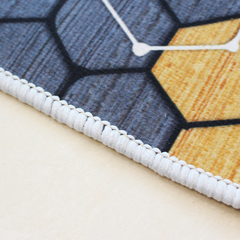 White Rug Polyester Pattern Area Rug Stain Resistant Indoor Rug for Living Room