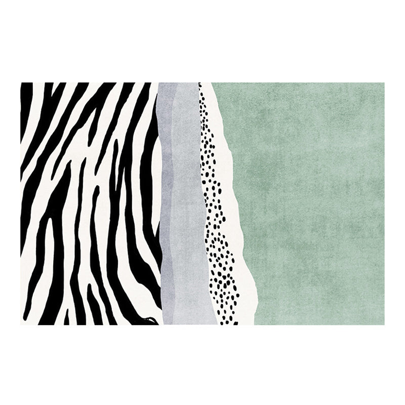 Green Modern Rug Polyester Graphic Rug Stain Resistant Rug for Living Room