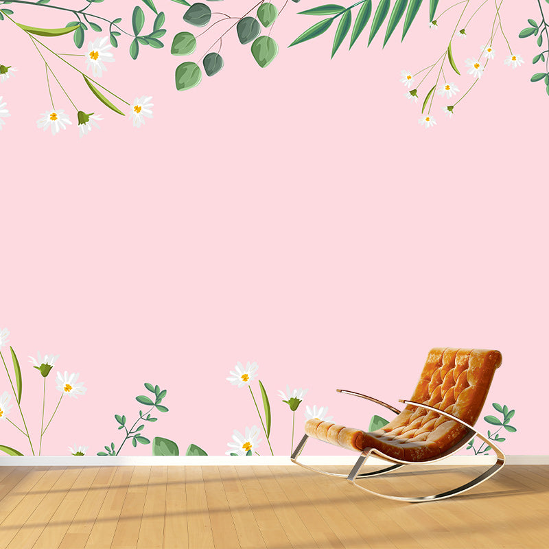 Modern Illustration Mural Wallpaper Leaves Decoration Indoor Wall Mural