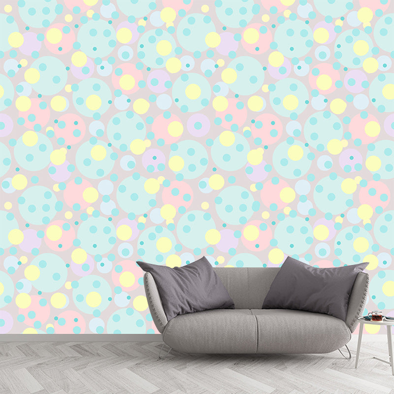 Modern Style Wall Mural Wallpaper Polka Dot Illustration Bedroom Wall Mural