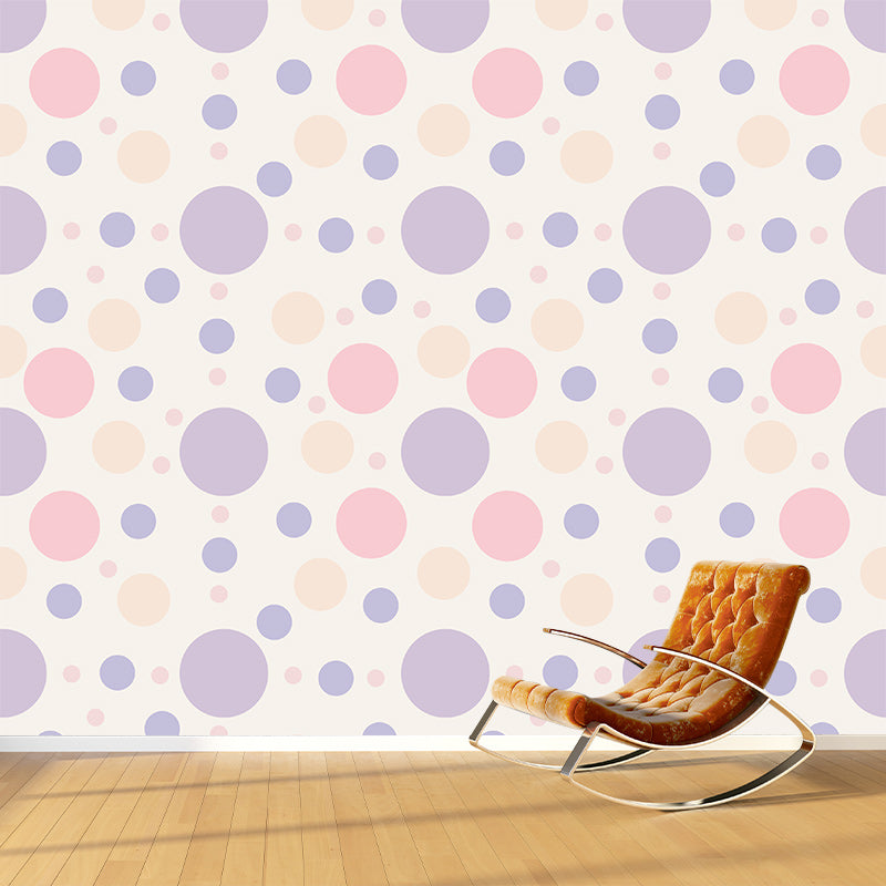 Modern Style Wall Mural Wallpaper Polka Dot Illustration Bedroom Wall Mural