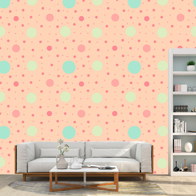 Modern Style Wall Mural Wallpaper Polka Dot Illustration Bedroom Wall Mural