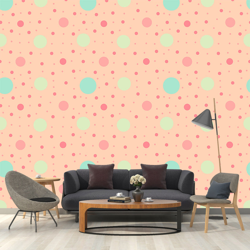 Modern Style Wall Mural Wallpaper Polka Dot Illustration Bedroom Wall Mural