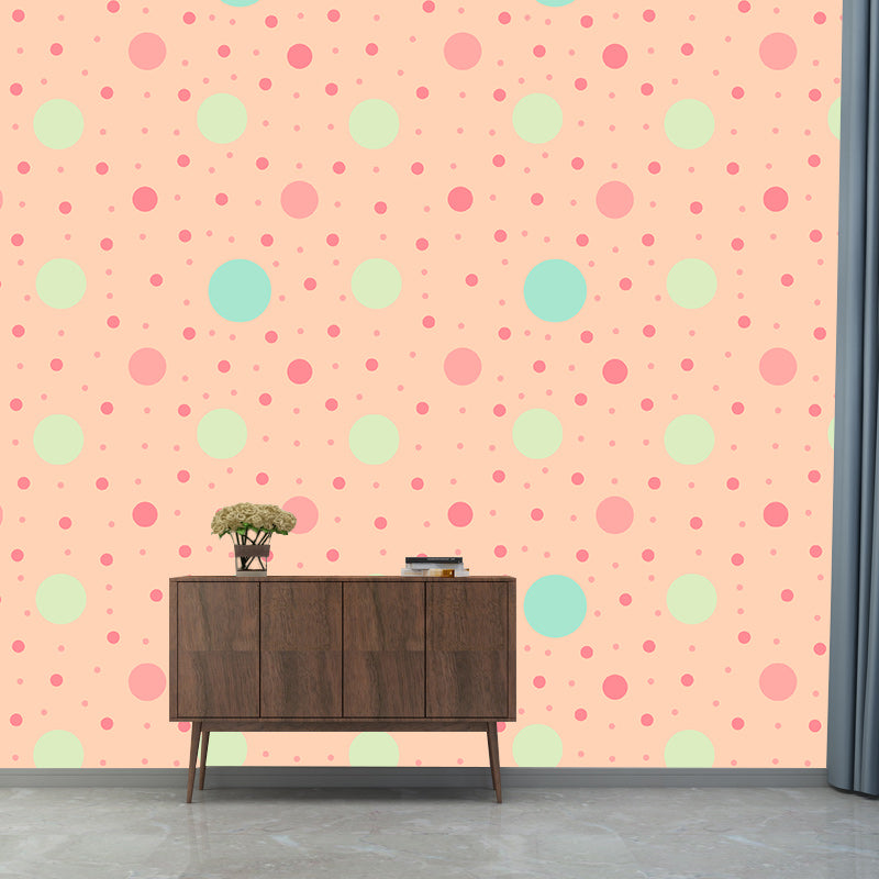 Modern Style Wall Mural Wallpaper Polka Dot Illustration Bedroom Wall Mural
