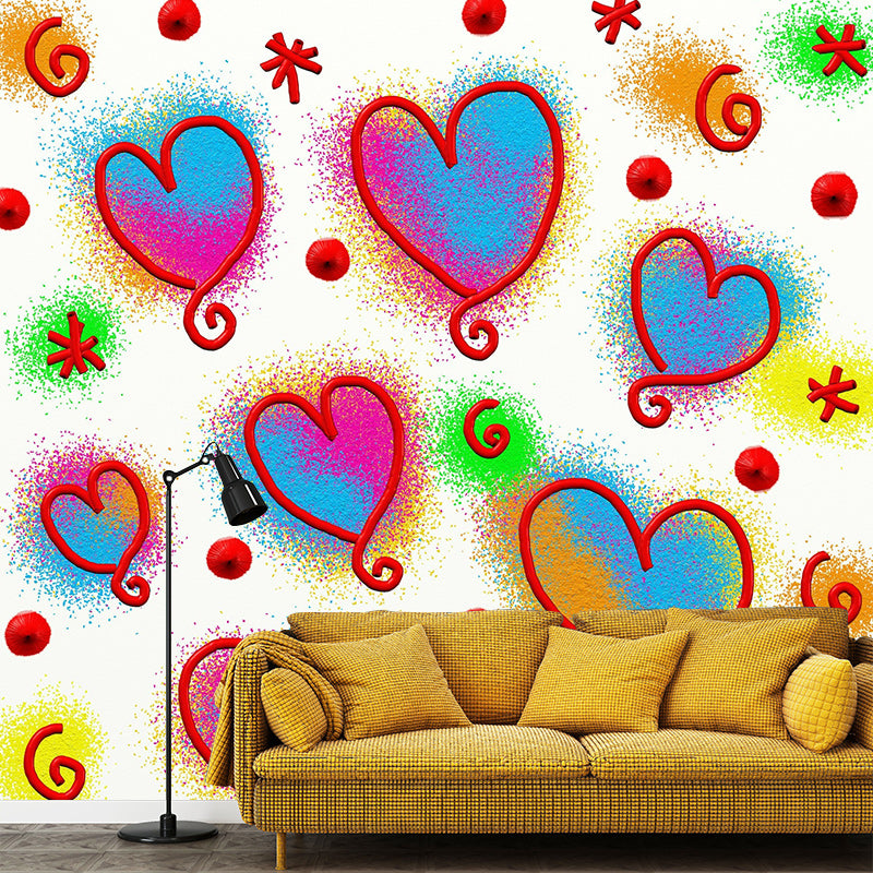 Environment Friendly Mural Wallpaper Graffiti Illustration Indoor Wall Mural