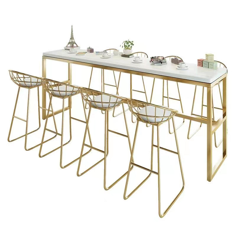 Glam Pub Table Bar Height Rectangle Bar Table for Indoor Use