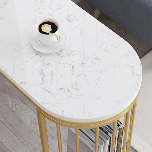 White Marble Bar Dining Table Glam Double Pedestal Bar Height Table