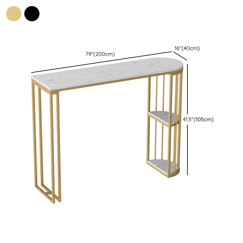 White Marble Bar Dining Table Glam Double Pedestal Bar Height Table