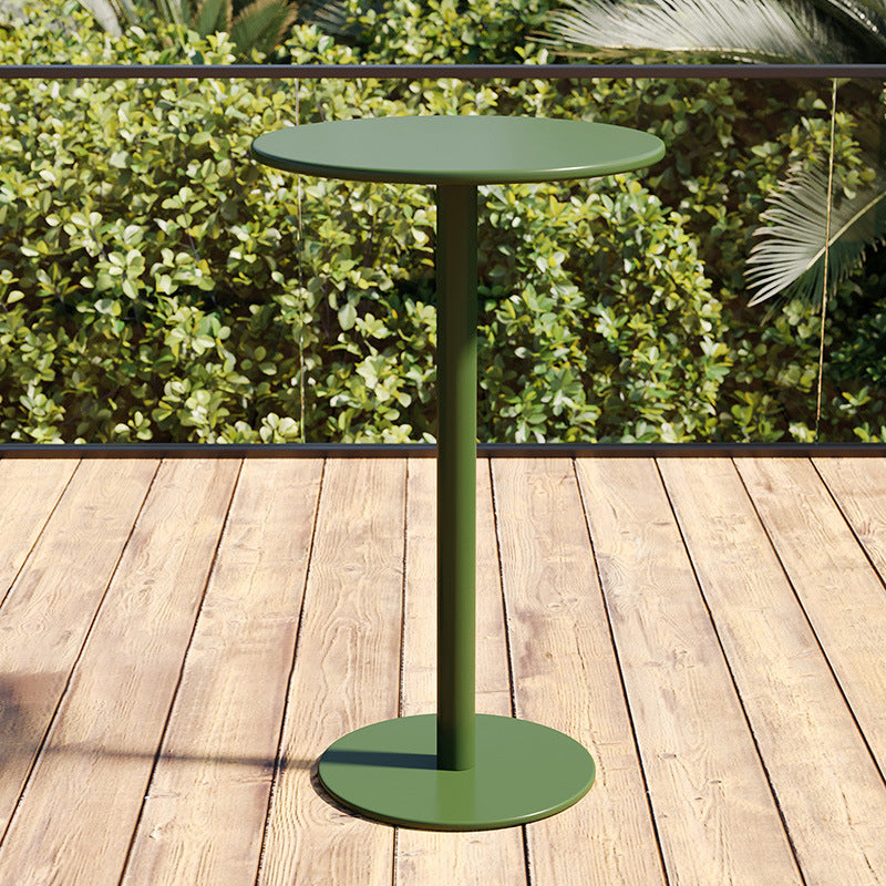 Modern Round Metal Bar Table Dining Table - 23.6" L x 23.6" W x 41.3" H