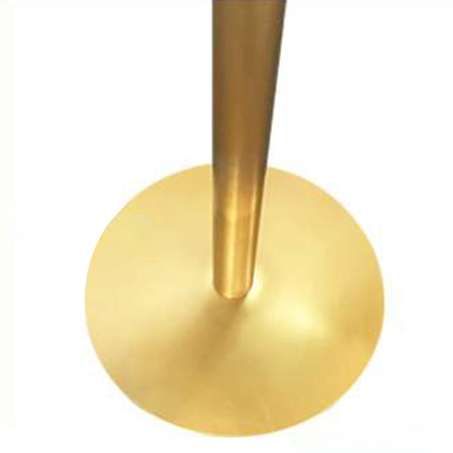 Glam Bar Dining Table Pedestal White Bistro Bar Table with Metal Base