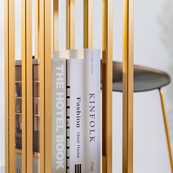 Faux Marble Bistro Table 2-shelf Rectangle Bar Height Cocktail Table with Metal Base